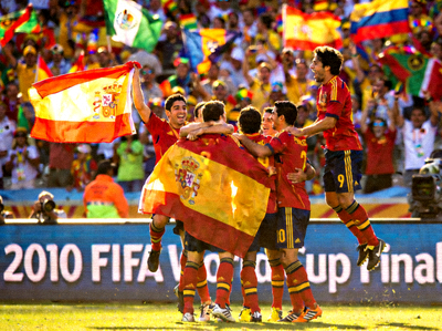 2010年南非世界杯决赛 - 西班牙队庆祝首冠